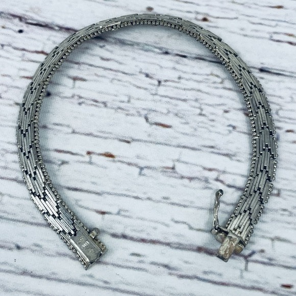 Italian 925 Sterling Silver Woven 17" V-Shaped Necklace & 7.5" Bracelet 7mm 50g - Picture 4 of 12